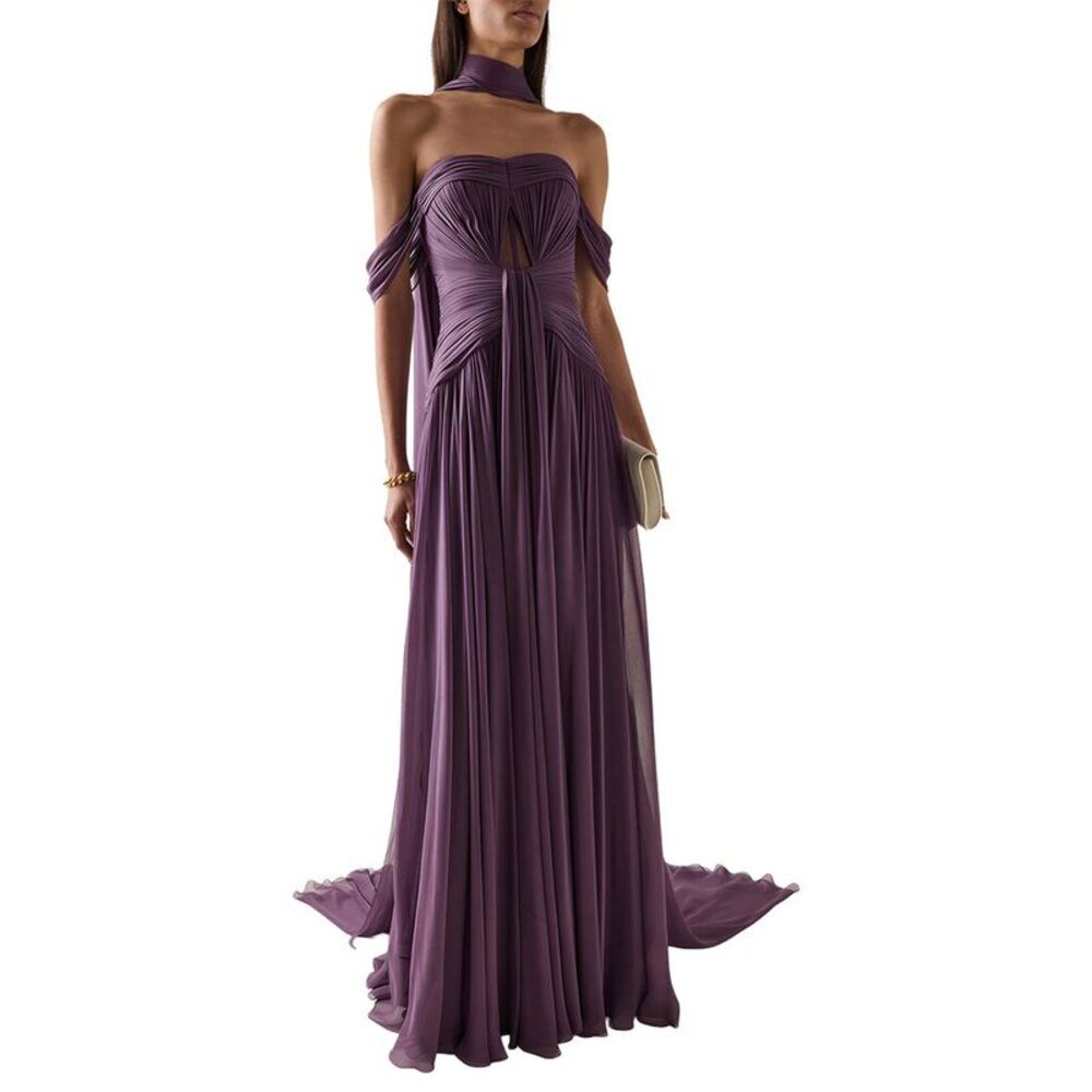 Linda Charm Womens Off-The-Shoulder Maxi Dress